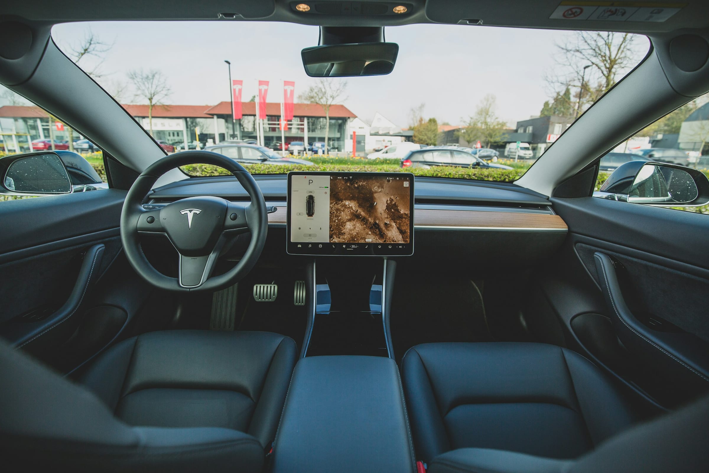 Tesla Model 3 interior with central touchscreen