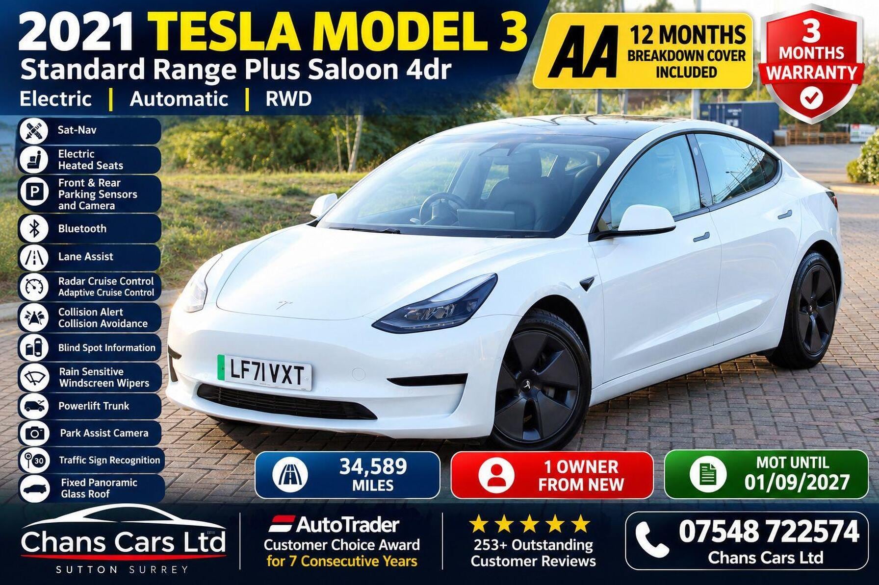2021 Tesla model 3 standard